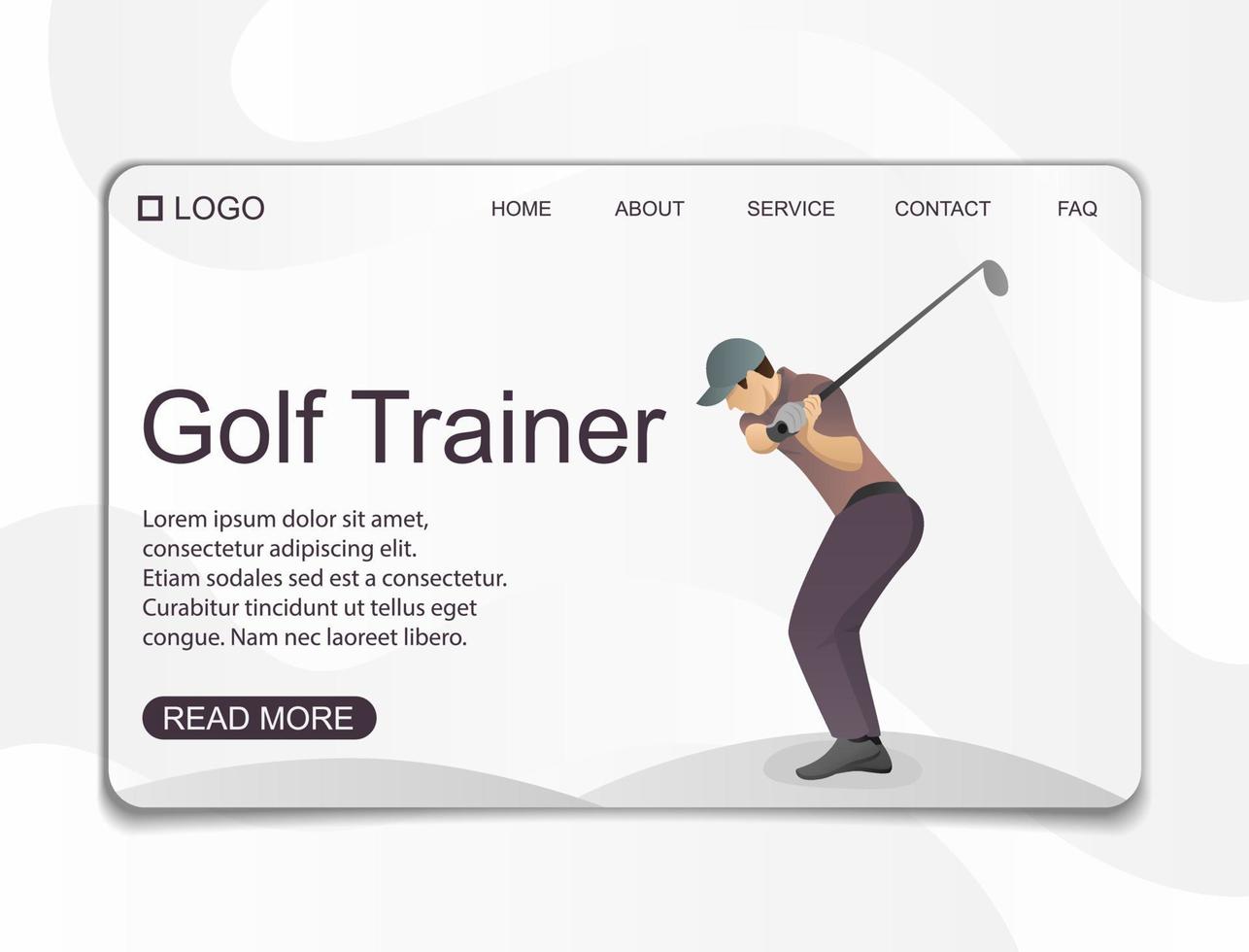 página landig para páginas temáticas de golfe e esportes vetor