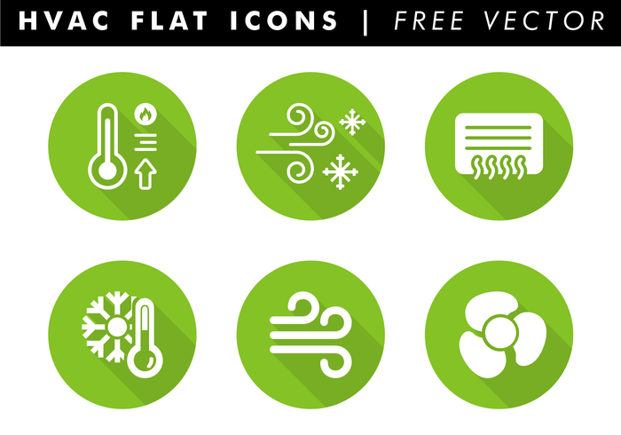 Hvac flat icons free vector