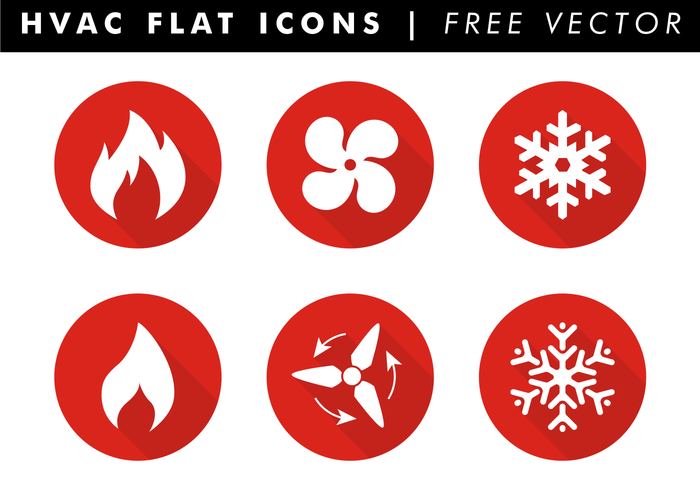 Hvac flat icons free vector