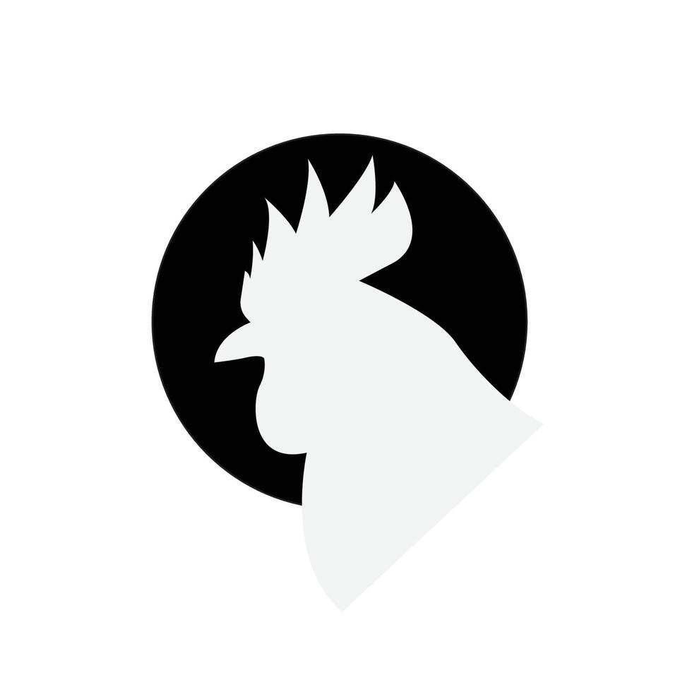 design de vetor de logotipo de cabeça de frango masculino