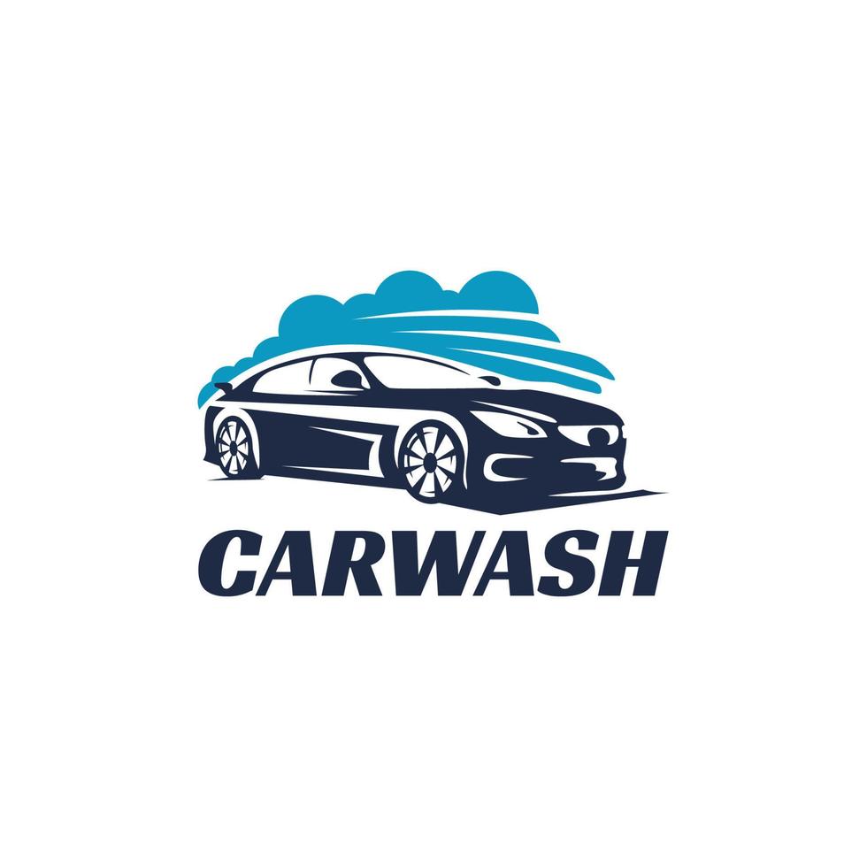 logotipo de detalhamento automático de lavagem de carro azul vetor