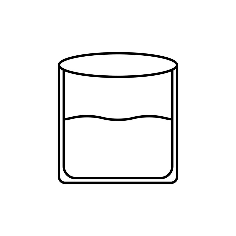 ícone de vidro de pedra com água. simples, linha, silhueta e estilo clean. adequado para símbolo, sinal, ícone ou logotipo vetor