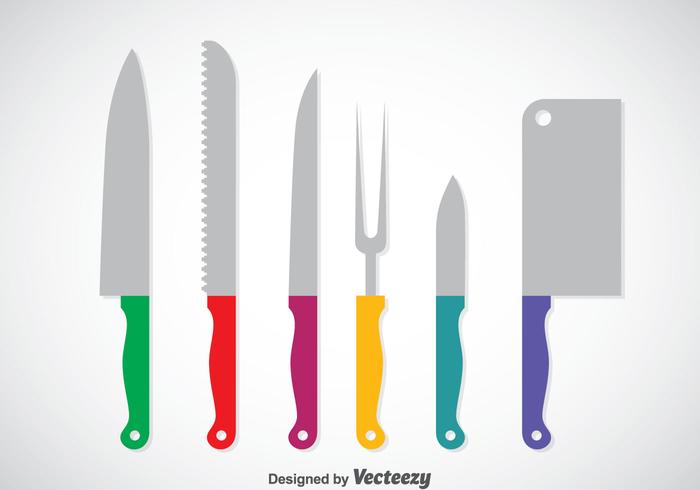 Vetor colorido colorido da faca de cozinhar