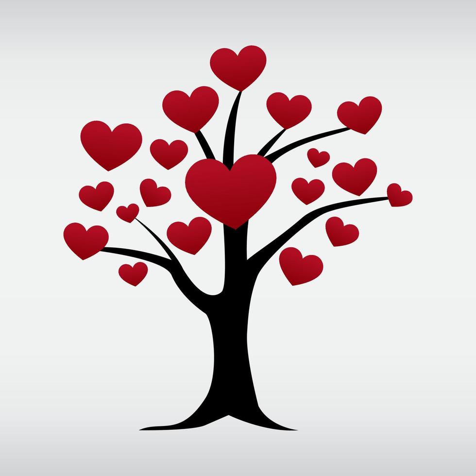 vetor árvore de amor isolada