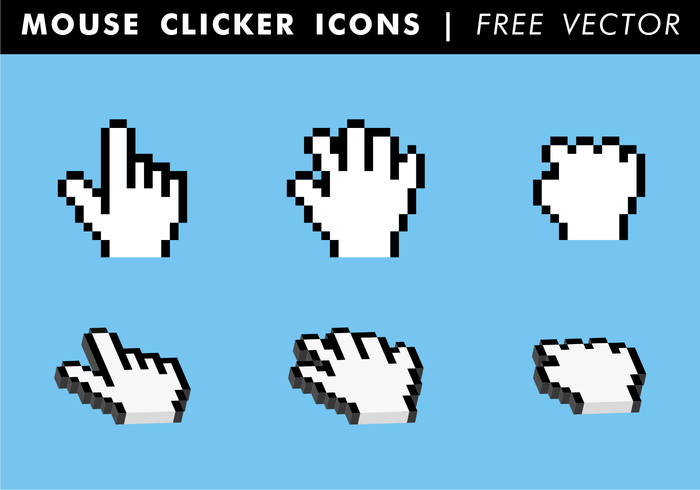 Mouse clicker icons free vector