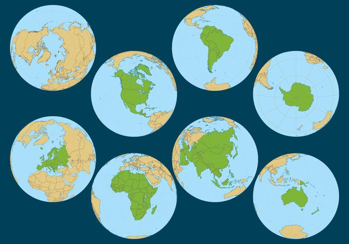 Vetores do globo continente