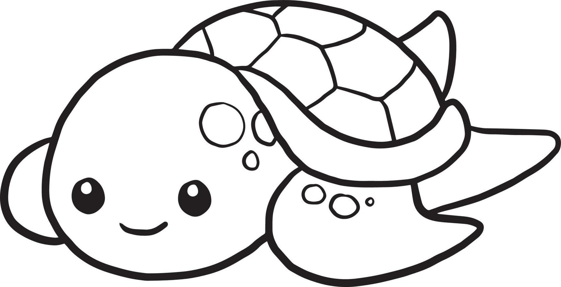 desenho de tartaruga desenho animado kawaii anime bonito para colorir  10504540 Vetor no Vecteezy
