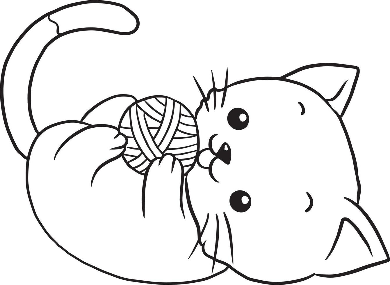 Desenho De Gato Animal Animado Doodle Kawaii Anime Página Para