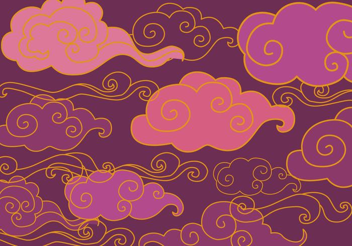 Vetor de ornamento roxo oriental livre