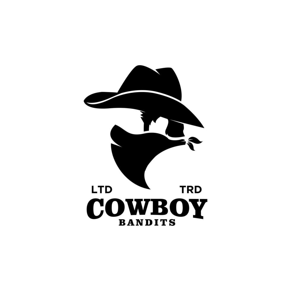 chapéu de cowboy texas design de logotipo vintage premium vetor