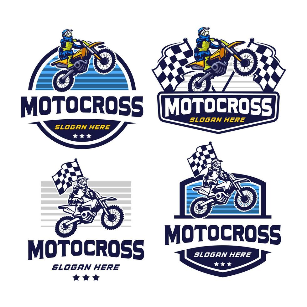 modelo de logotipo de distintivo de motocross vetor