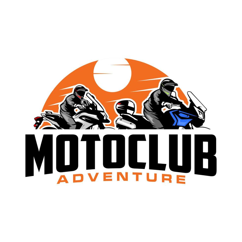 logotipo de motocicleta de bicicleta de turismo de aventura vetor