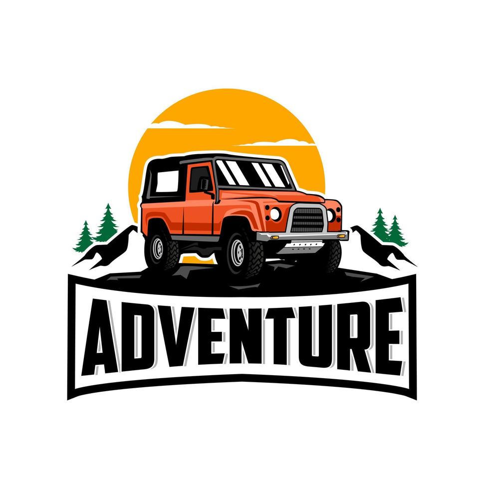 logotipo do carro de aventura vetor