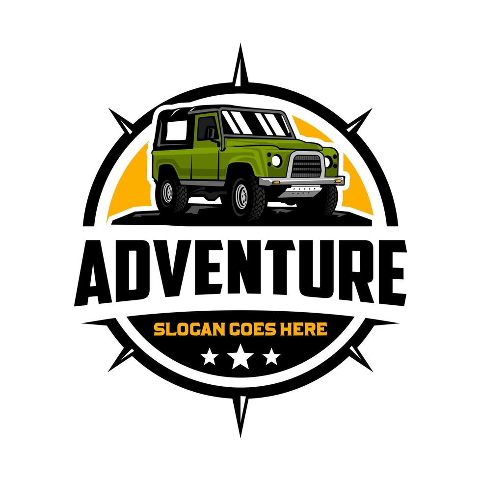 logotipo do carro de aventura vetor