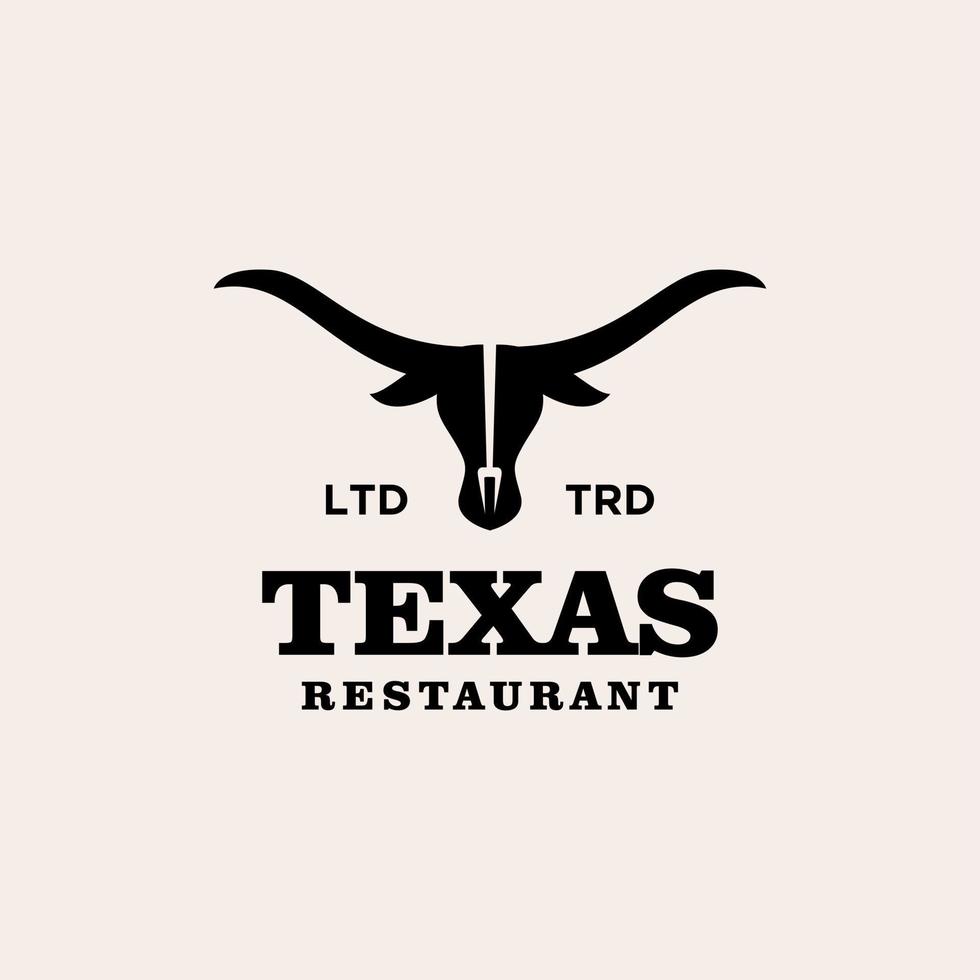 design de logotipo vintage premium do restaurante texas vetor