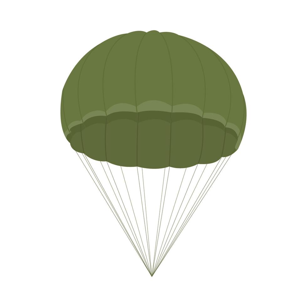 ícone de pára-quedas isolado no fundo branco. equipamento militar do exército para transporte aéreo e paraquedismo. ilustração vetorial para design vetor