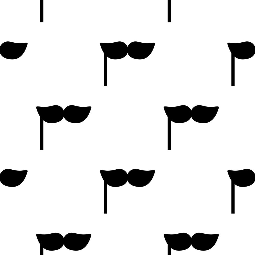 padrão sem emenda com silhueta preta de bigode sobre fundo branco. ícone simples. elemento decorativo de férias. ilustração vetorial para design, web, papel de embrulho, tecido vetor