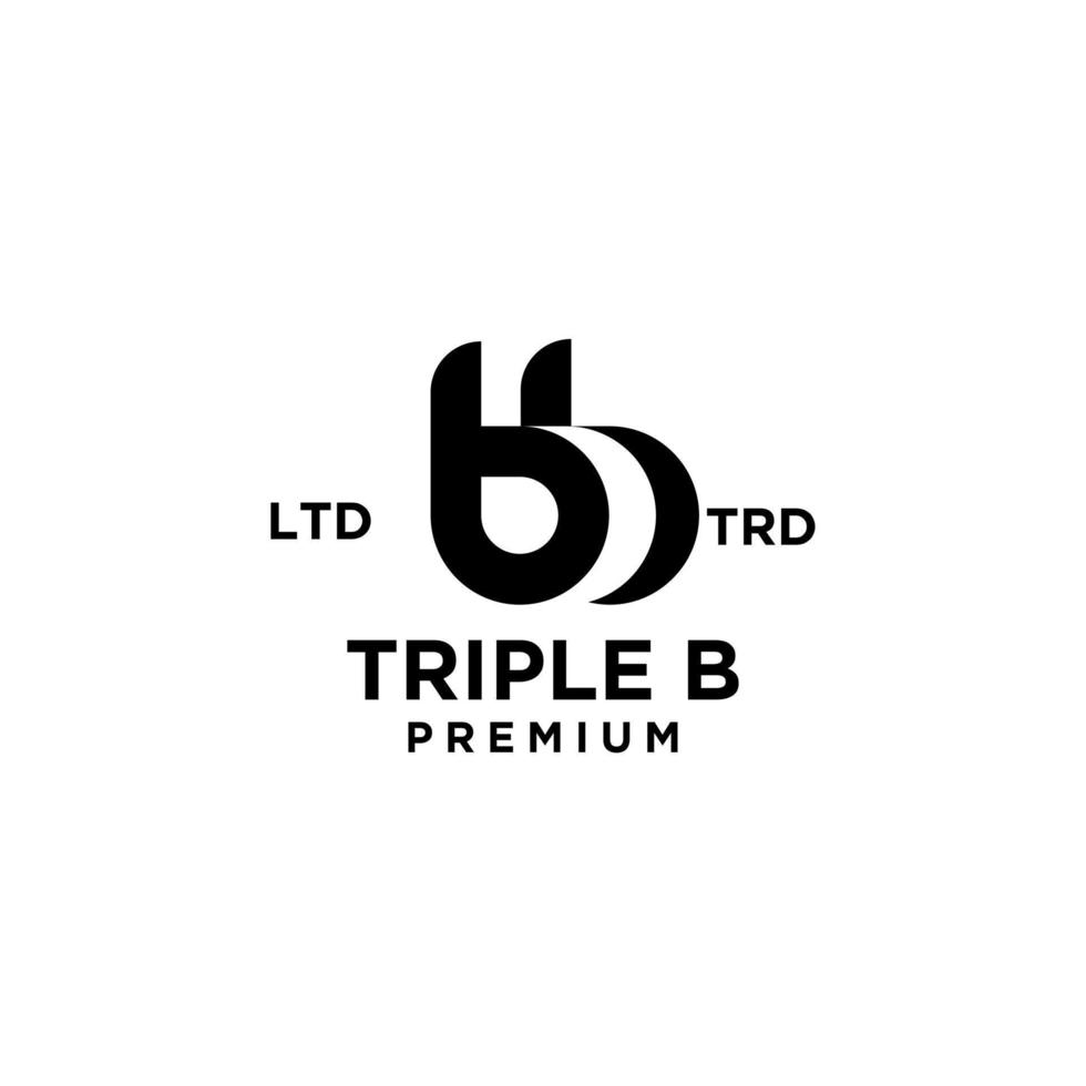 design de ícone de logotipo de letra triplo b bbb vetor