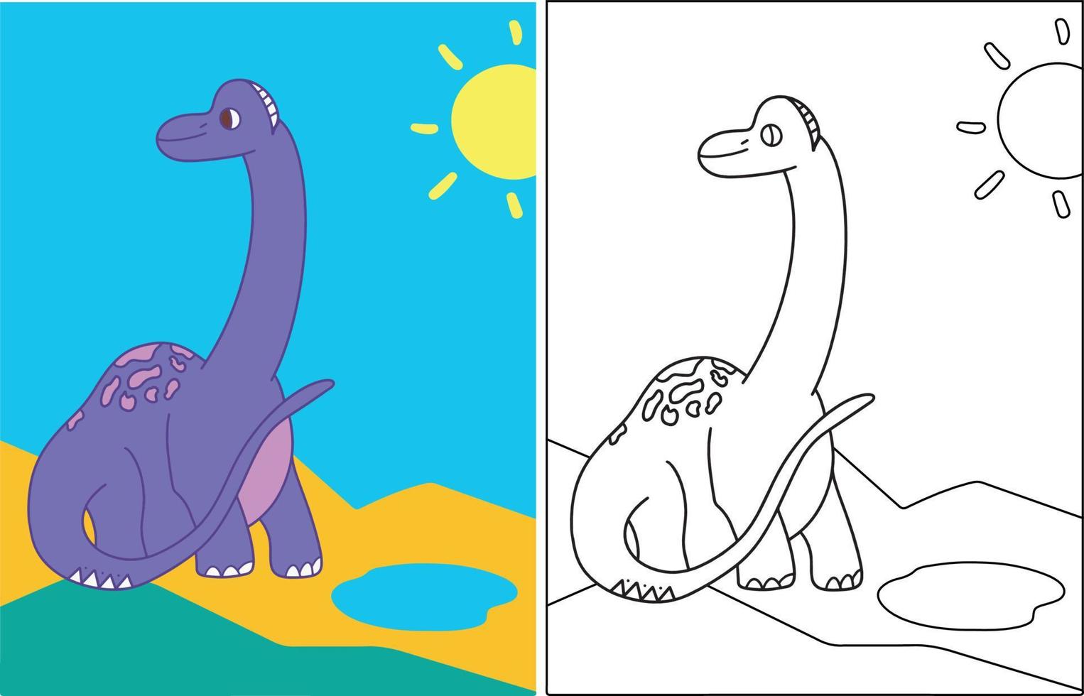 livro de colorir dinossauros para crianças. vetor