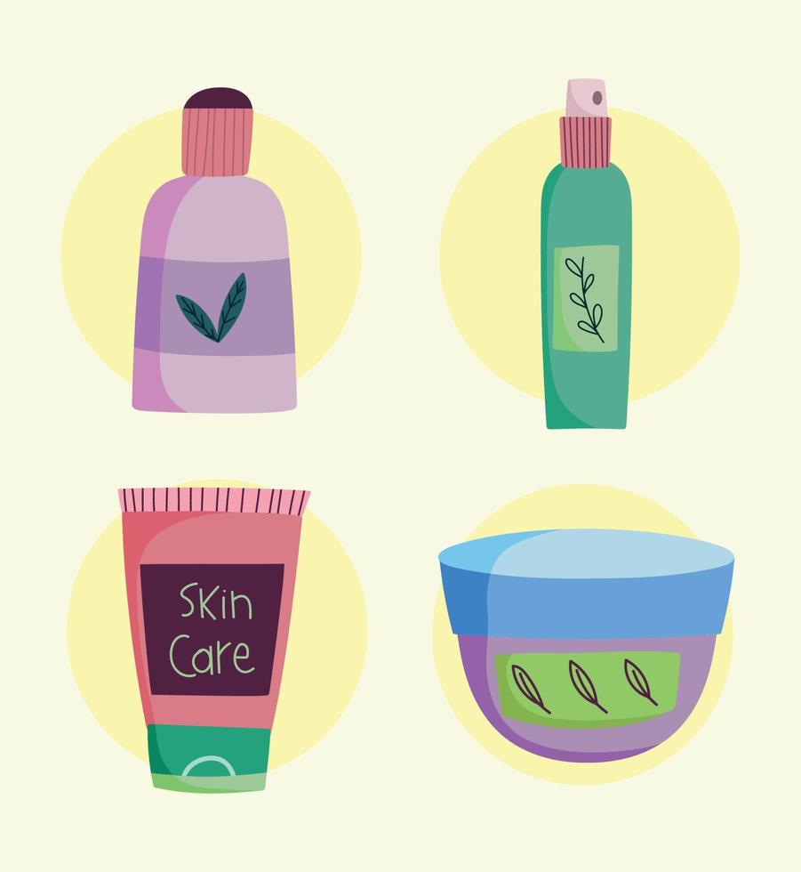 cosméticos orgânicos para cuidados com a pele vetor