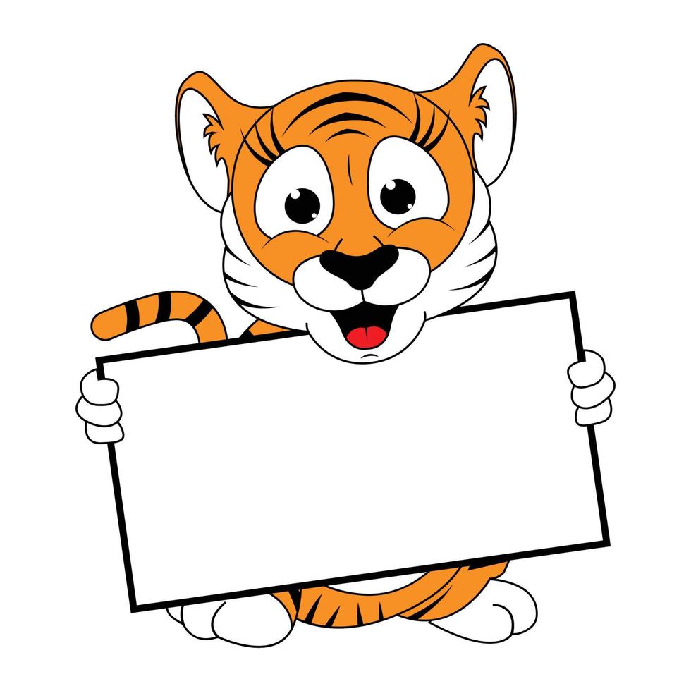 gráfico de desenho animado de animal tigre fofo vetor