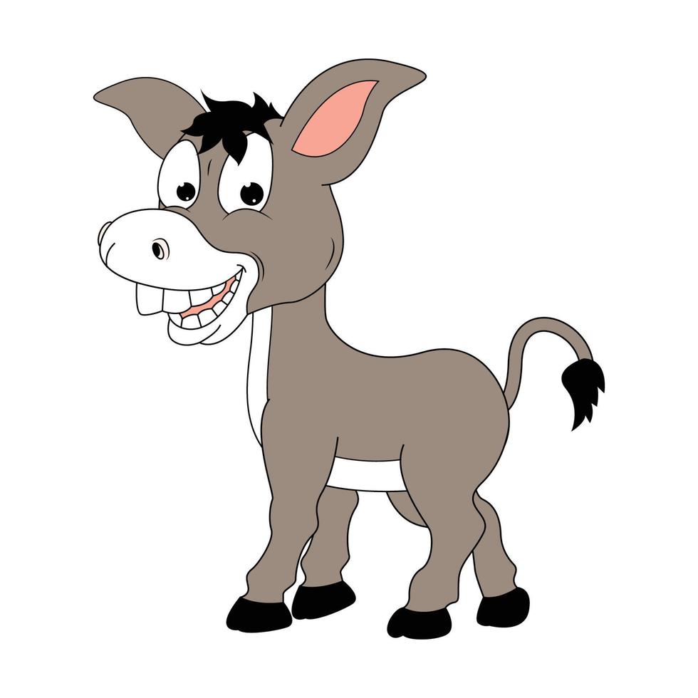 gráfico de desenho animado de burro bonito vetor