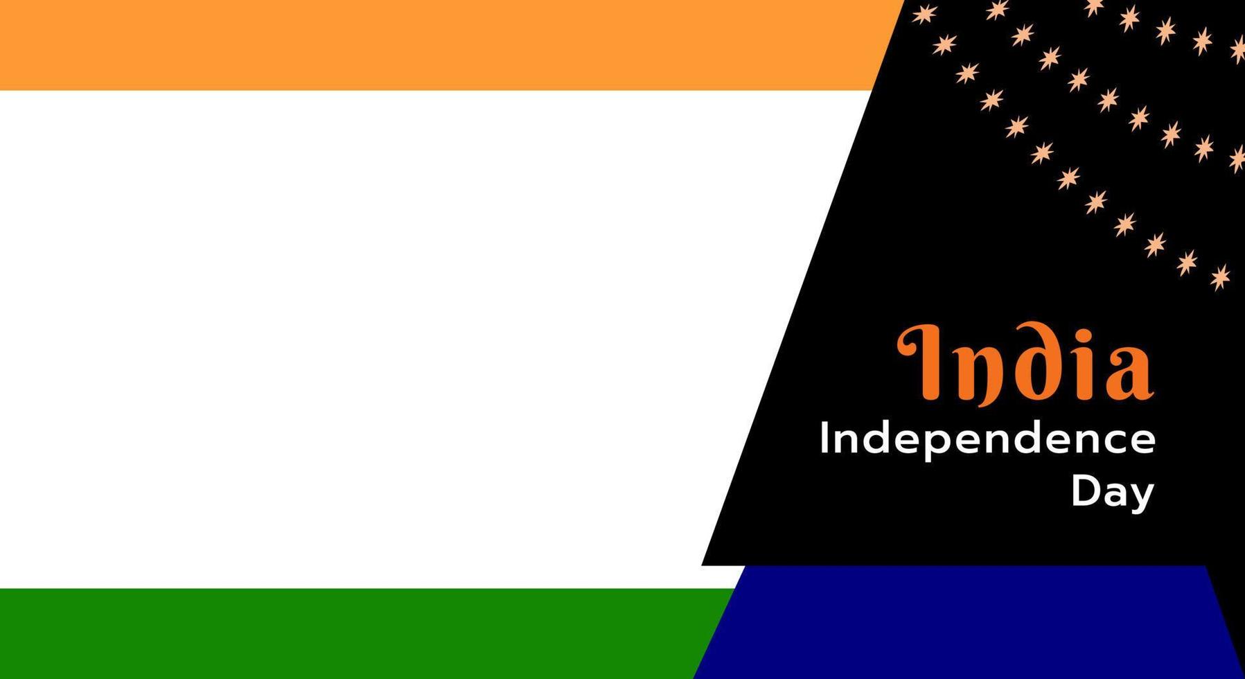 banner do dia da independência com estilo de bandeira indiana de forma. fundo, com espaço vetor