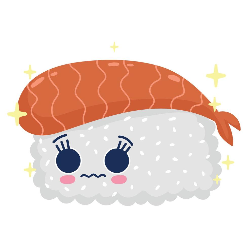 sushi sashimi kawaii vetor