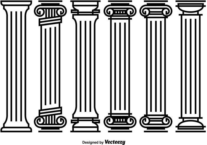 Vetores de pilar romano decorativo