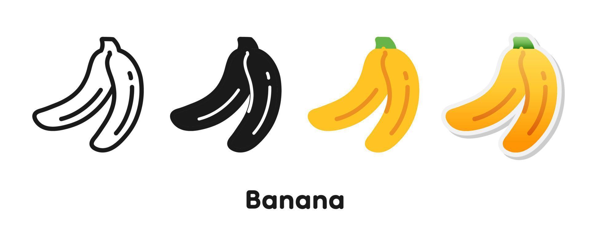 conjunto de ícones de vetor de banana.