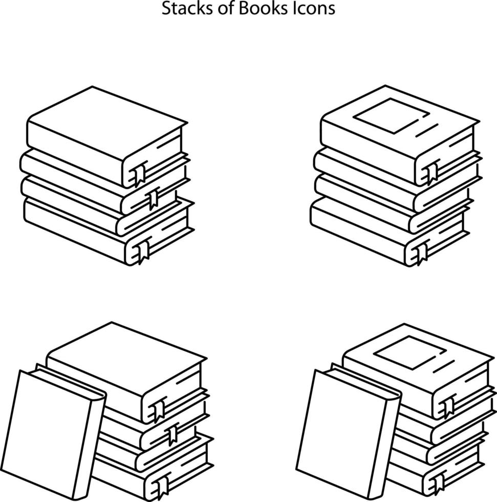 ícones de livros isolados no fundo branco da coleção de educação. pilha de ícone de livros na moda e moderna pilha de símbolo de livros para logotipo, web, app, ui. pilha de sinal simples de ícone de livros. vetor