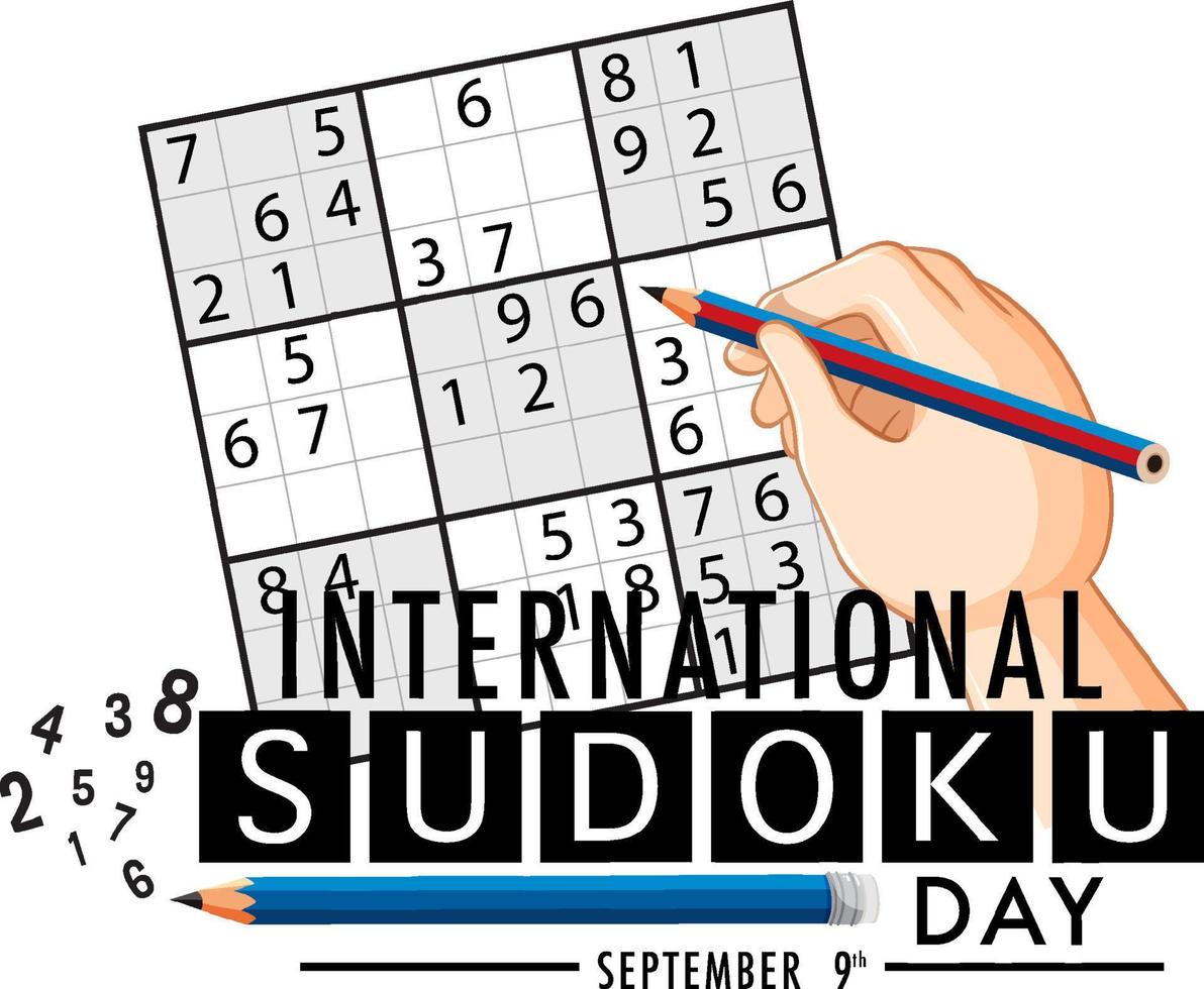 dia internacional do sudoku 9 de setembro vetor