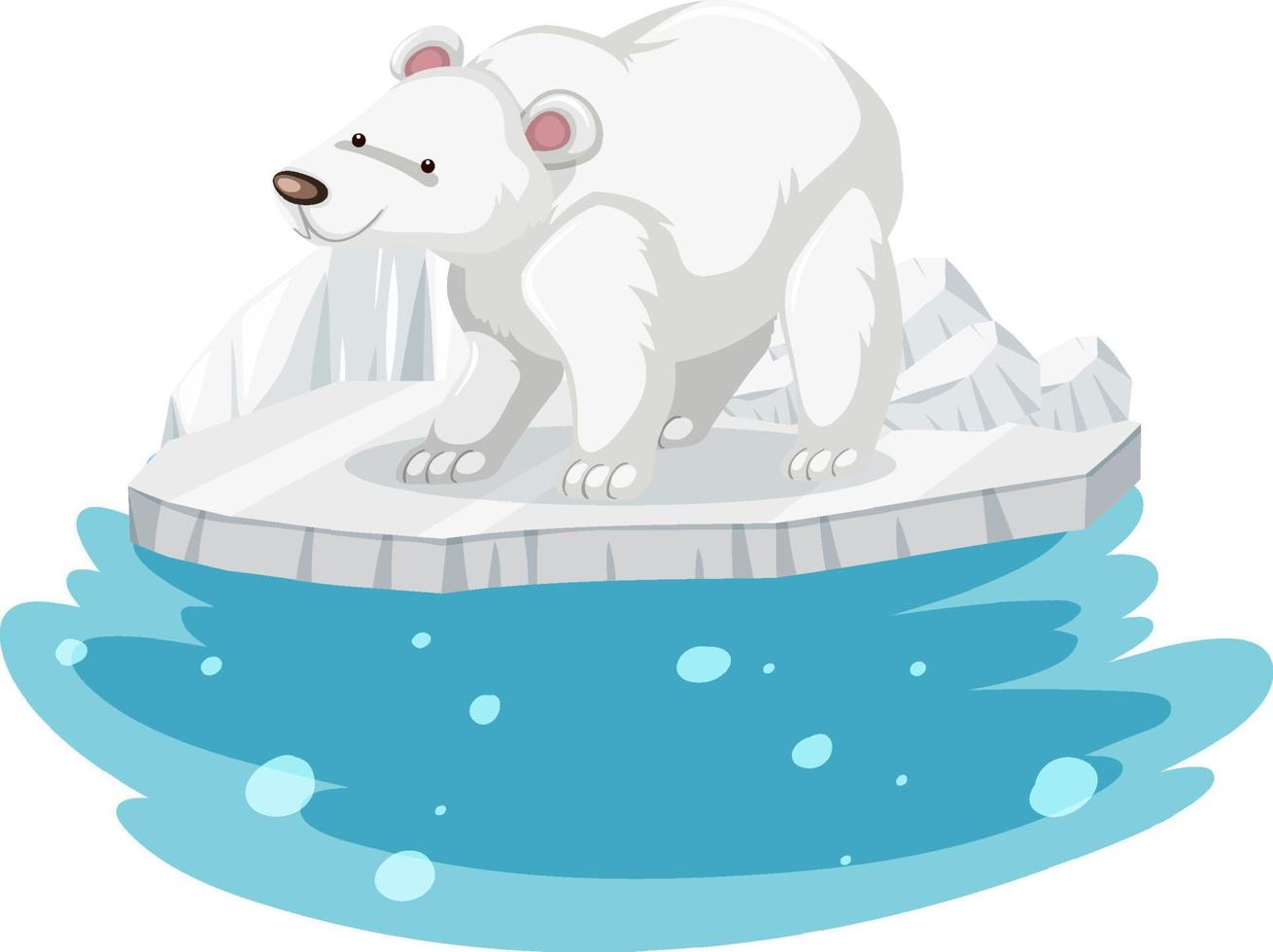 urso polar na camada de gelo vetor