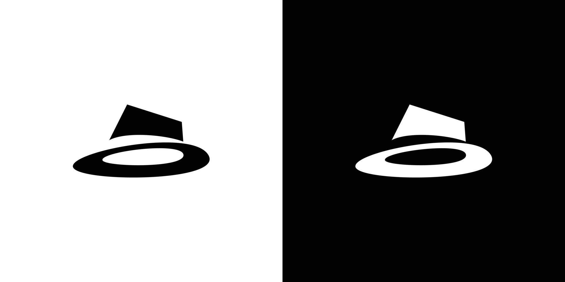 design de logotipo de ilustração de chapéu preto simples e elegante vetor