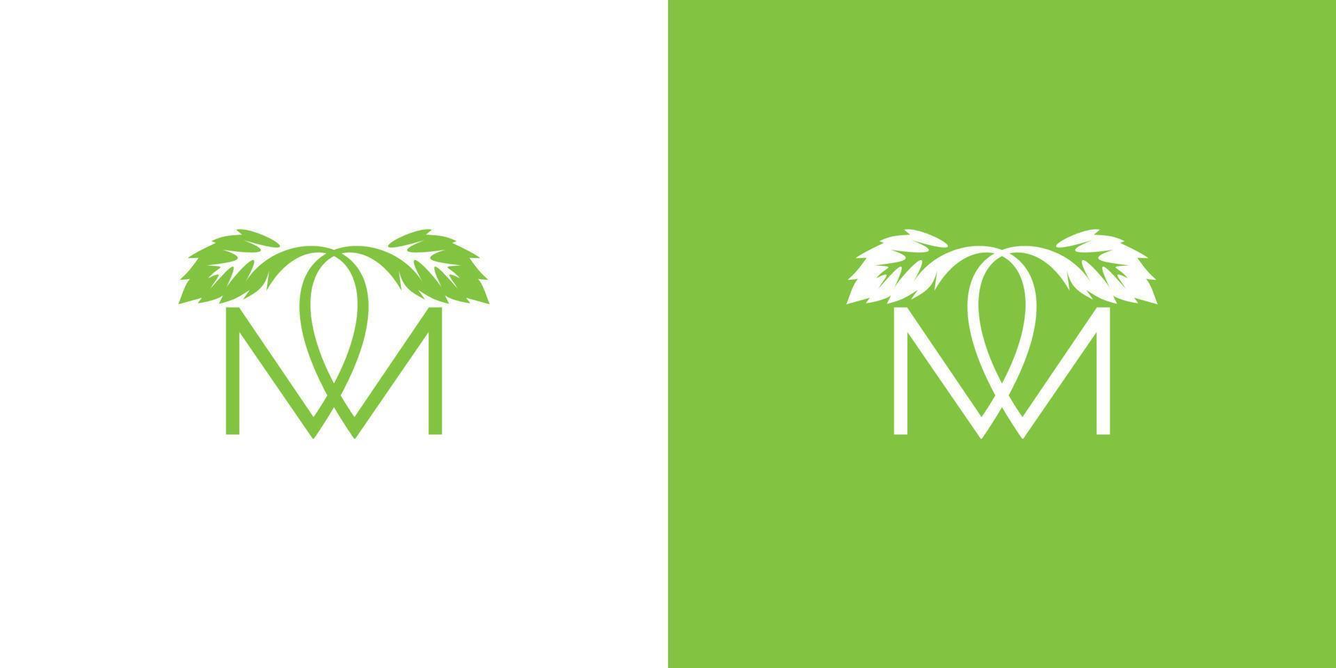 design de logotipo de iniciais de letra m moderno e natural 4 vetor