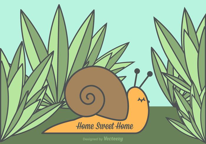 Free vector home sweet home snail