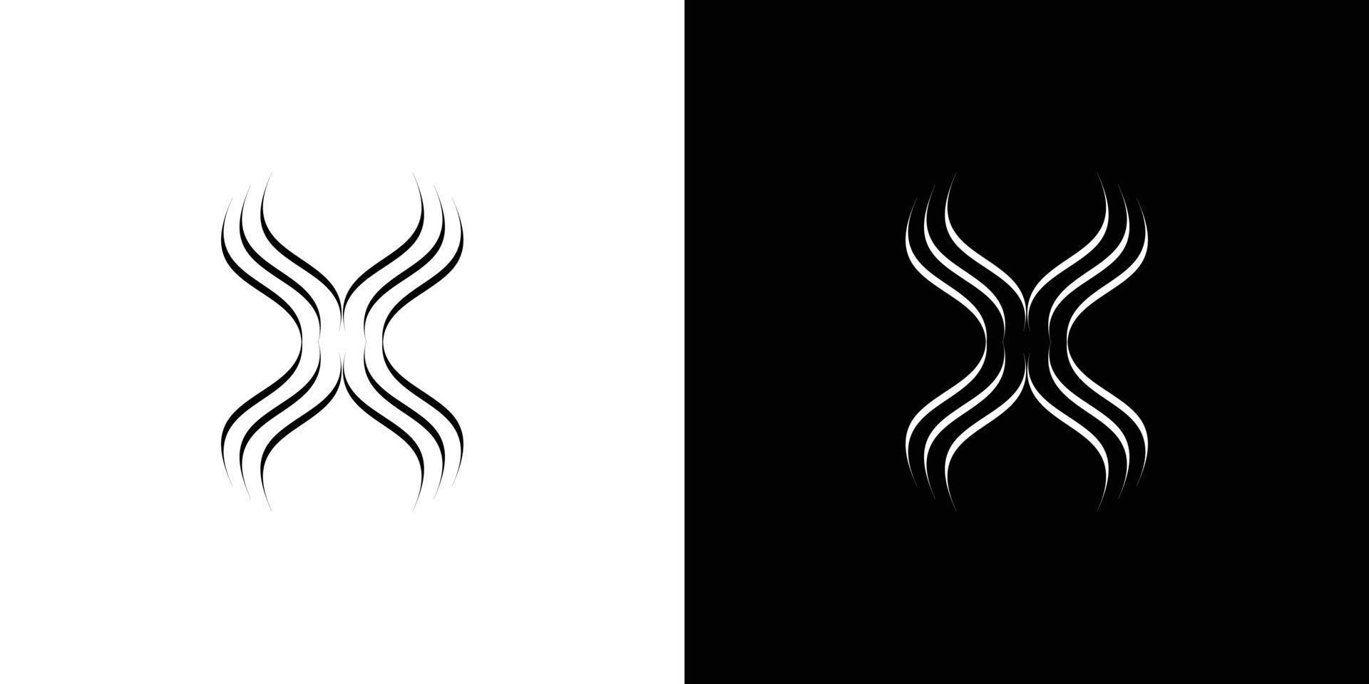 design de logotipo de letra x inicial ondulado exclusivo e moderno vetor