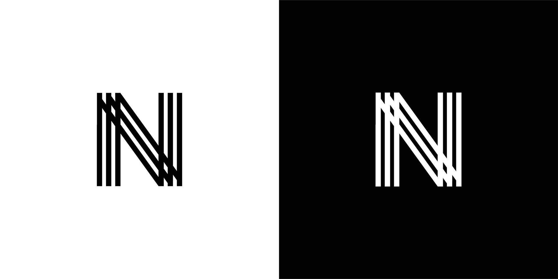 design de logotipo de iniciais de letra n simples e moderno vetor
