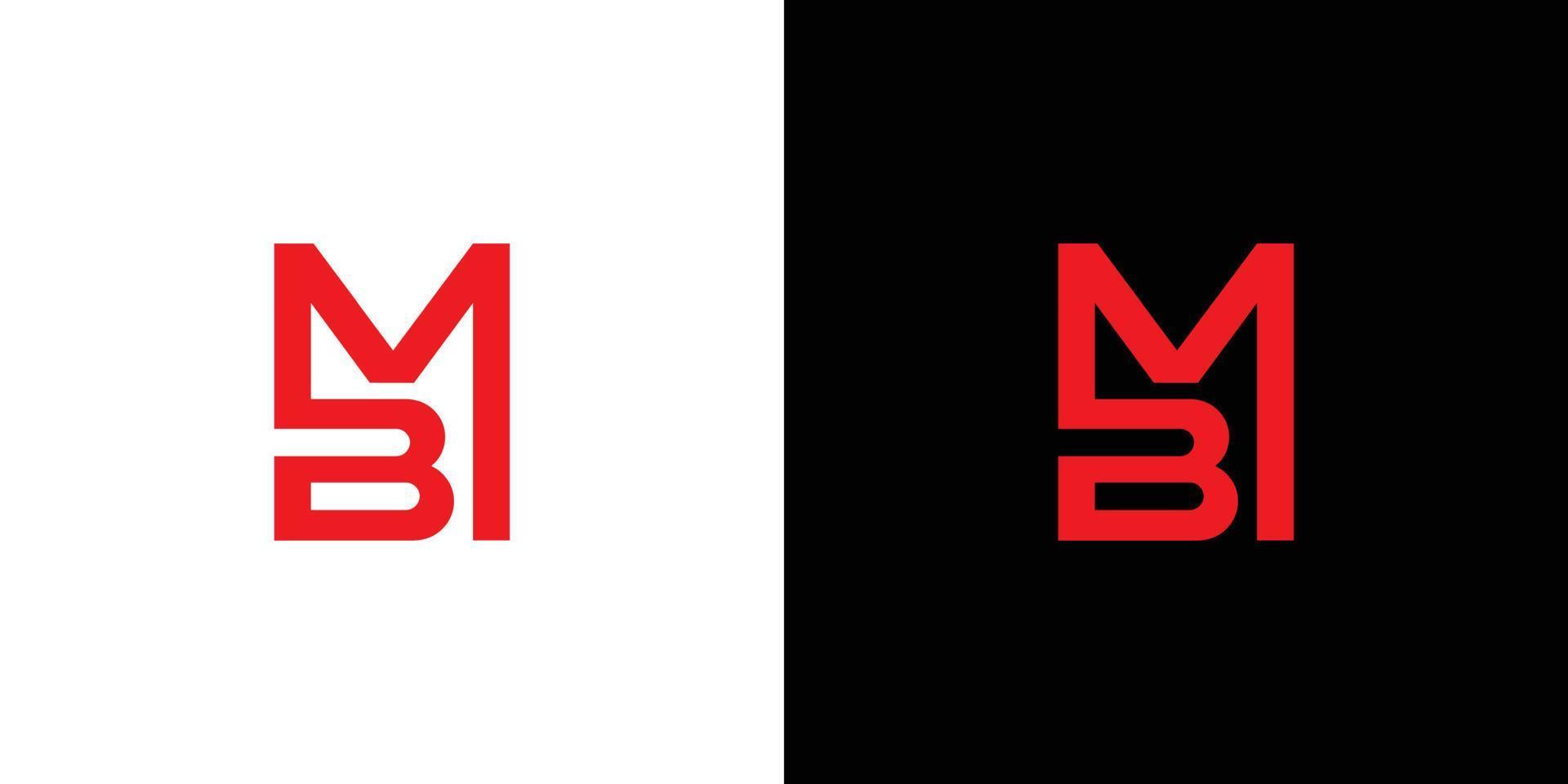 design de logotipo de iniciais de letra mb moderno e profissional vetor