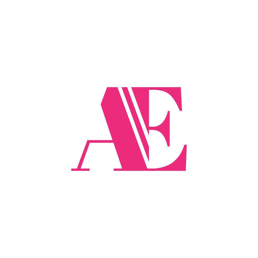 design de logotipo letra ae. ae logotipo ícone cor rosa vector modelo de vetor livre.