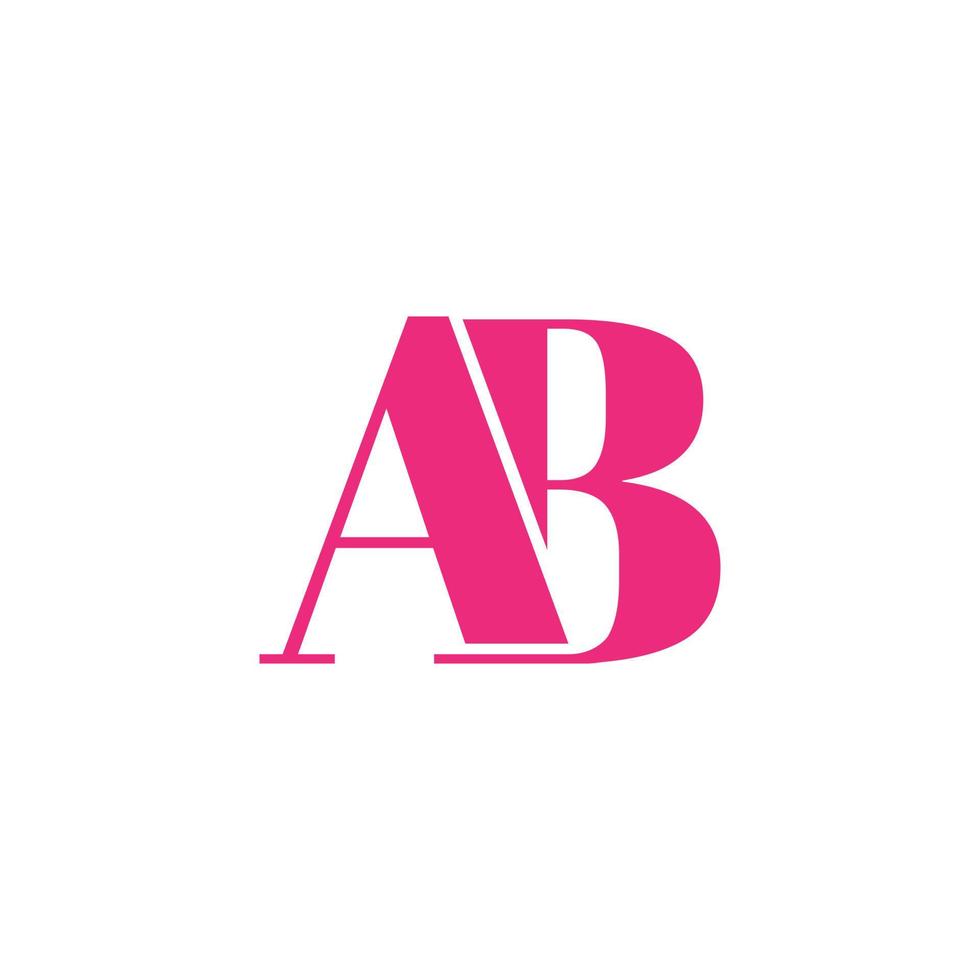 letra ab design de logotipo. modelo de vetor livre de vetor de cor rosa ícone do logotipo ab.