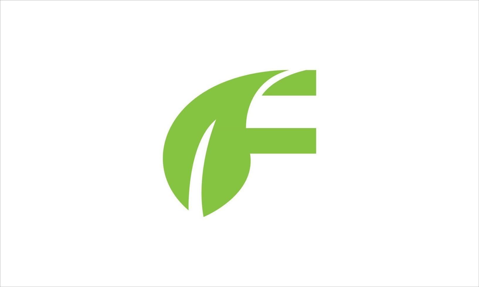 modelo de vetor livre de design de logotipo de folha letra f,
