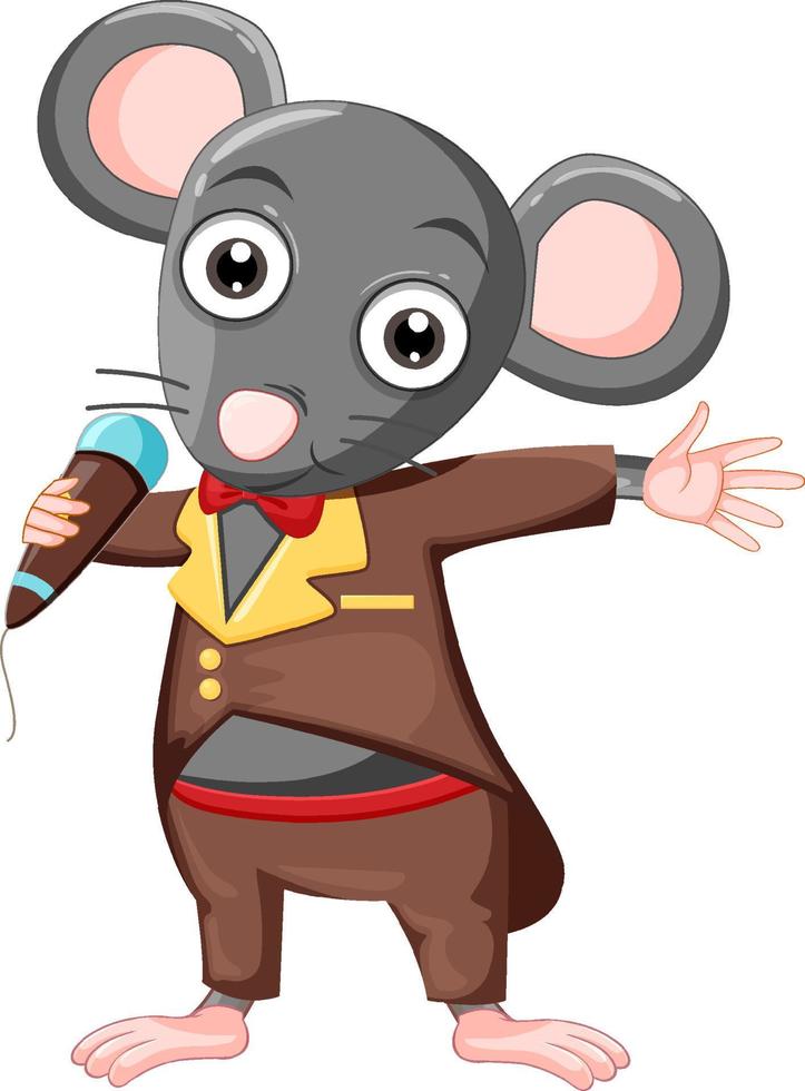 personagem de desenho animado cantor rato vetor