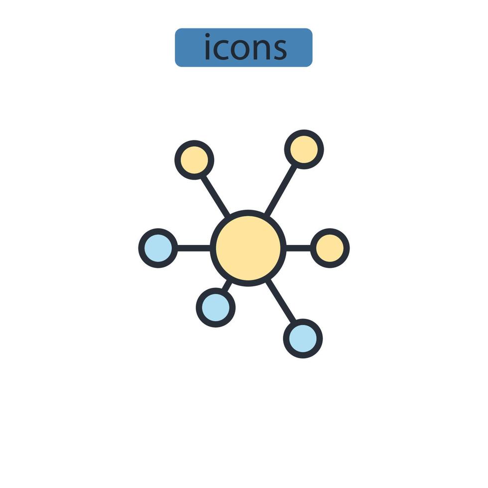 q elementos de vetor de símbolo de ícones de aprendizagem para web infográfico