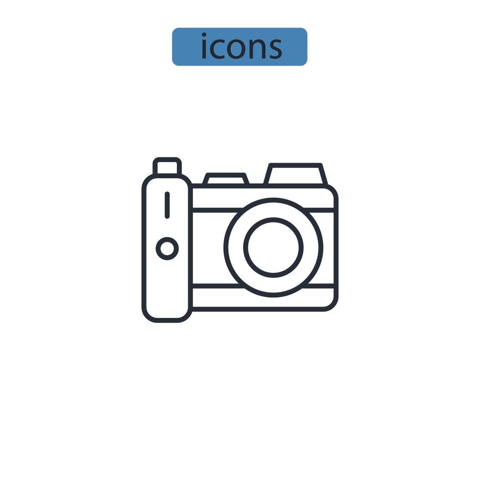 ícones de fotografia simbolizam elementos vetoriais para web infográfico vetor