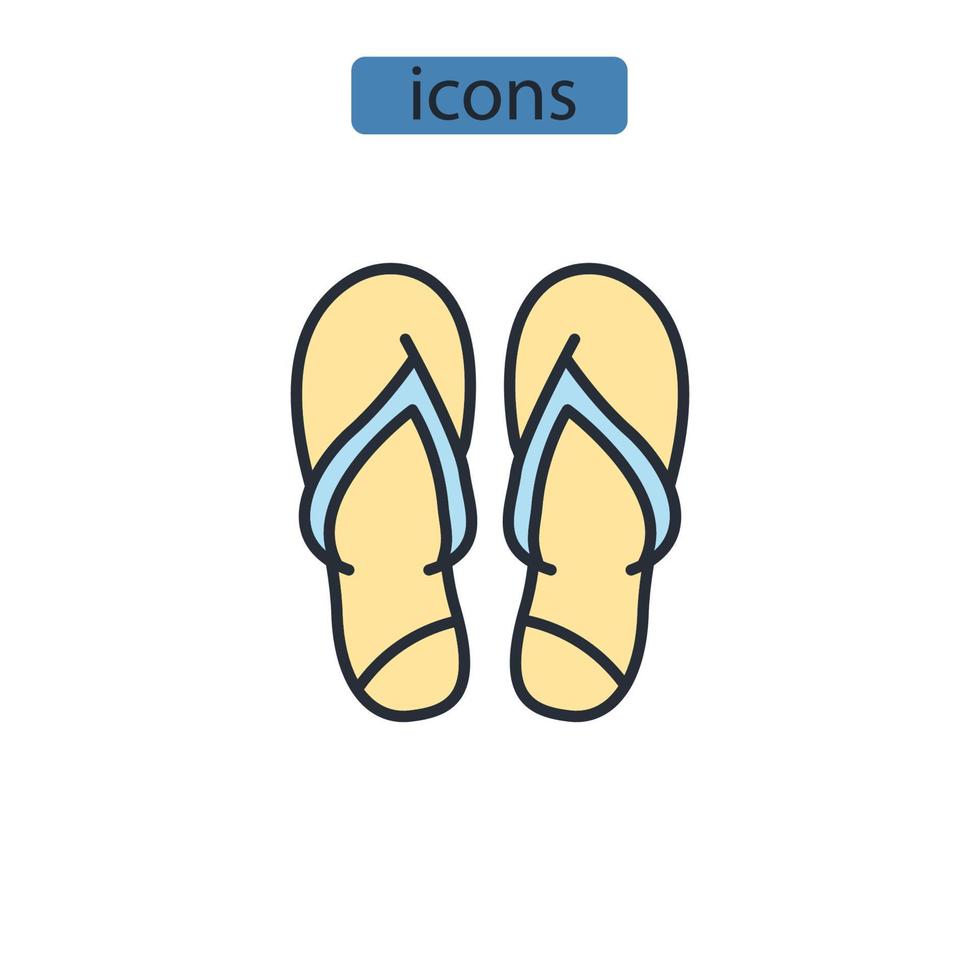 ícones de flip-flops símbolo elementos vetoriais para web infográfico vetor