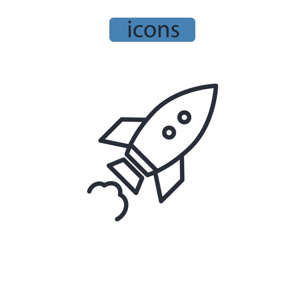 impulsionando elementos do vetor de símbolo de ícones de algoritmos para web infográfico