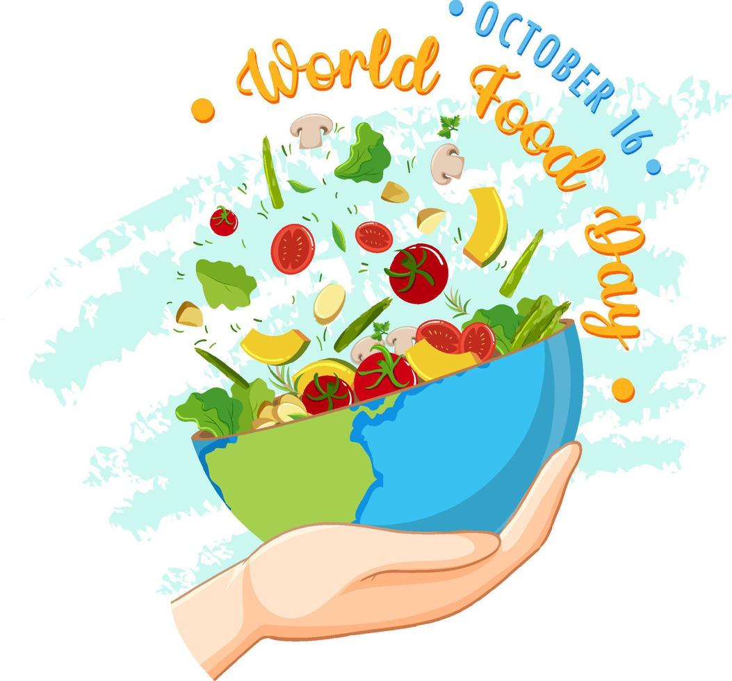 desenho de banner do dia mundial da comida vetor