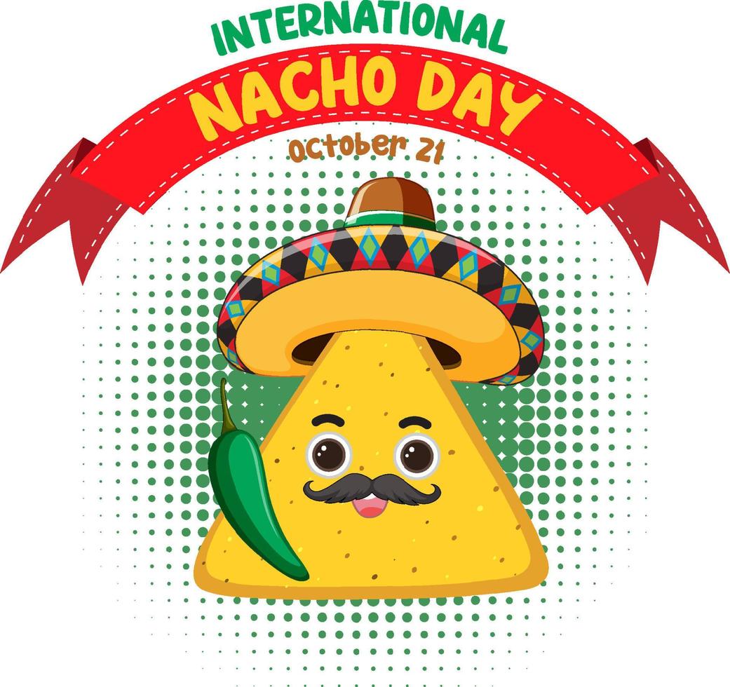 design de banner do dia internacional do nacho vetor