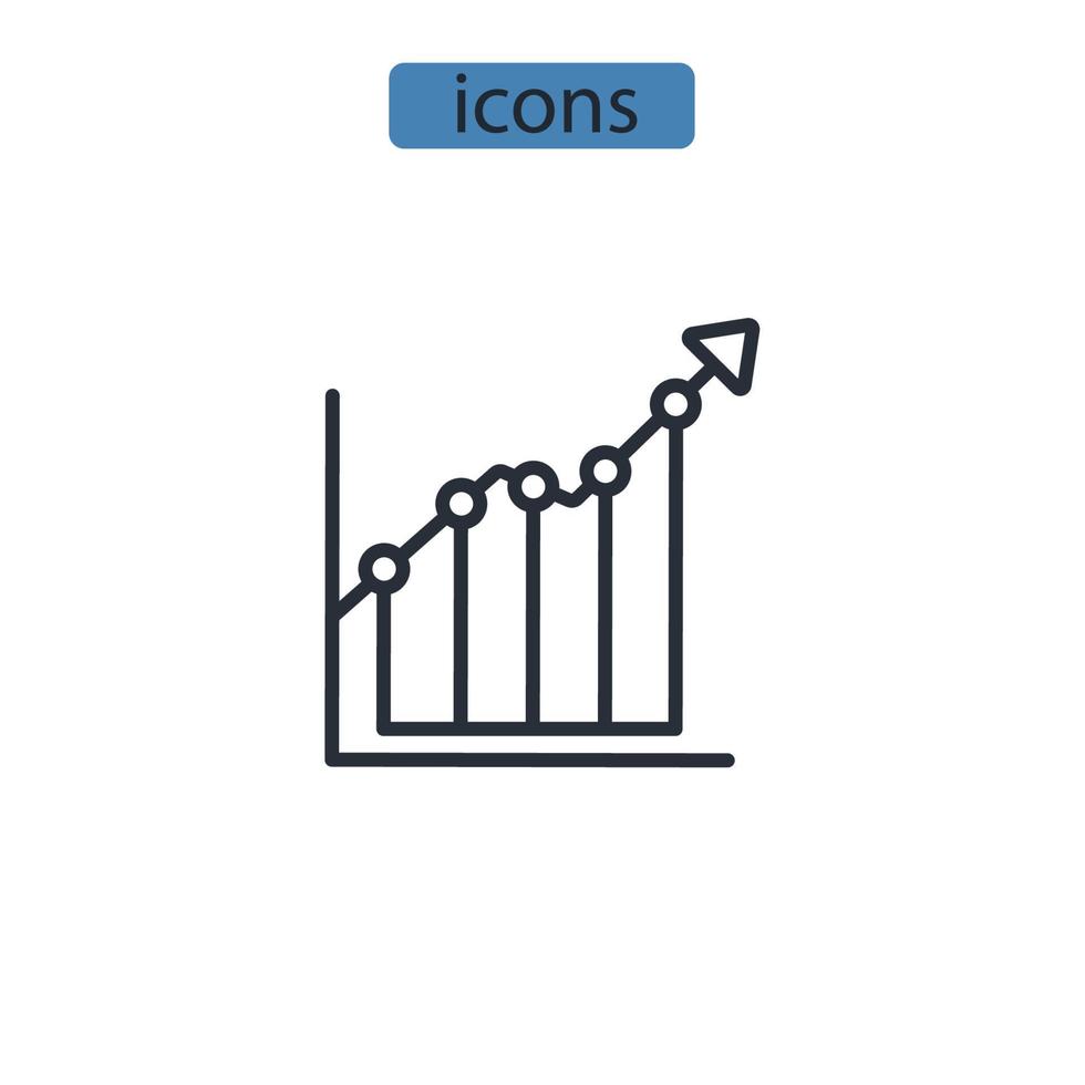 elementos de vetor de símbolo de ícones de dados de amostra para web infográfico